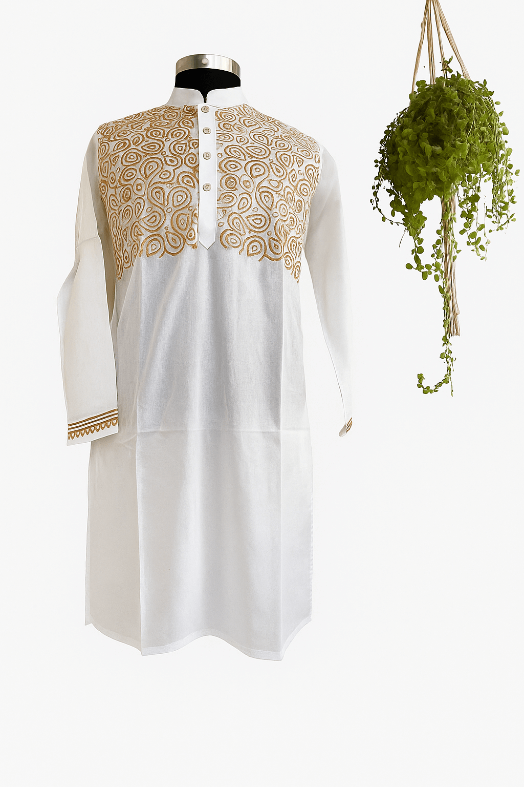 Dhuti cotton fabric. Hand block panjabi